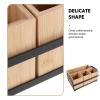 BATHVEVE Wooden Cutlery Dispenser 4 Compartment Kitchen Utensil Organizer for Paper Plates Silverware Stylish Flatware Holder for Modern Home Bbqs view 3