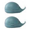 VILLCASE Laundry Brush, Multi-purpose Cleaning Tool Sturdy Pp+pe Material Made of 2pcs Whale Shaped Blue Colour, Cleaning Efficiency for Clothing and Shoes for Home Use view 1