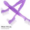 HINTRMENT 5pcs Denture Toothbrush for Adults with Double-Sided Soft and Firm Bristles, Portable Plastic and Nylon False Teeth Brush for Partial Denture Cleaning on Business Trips view 3