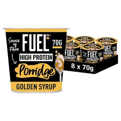 FUEL10K High Protein Golden Syrup Porridge Oat Cereal Pot 70g | Case of 8