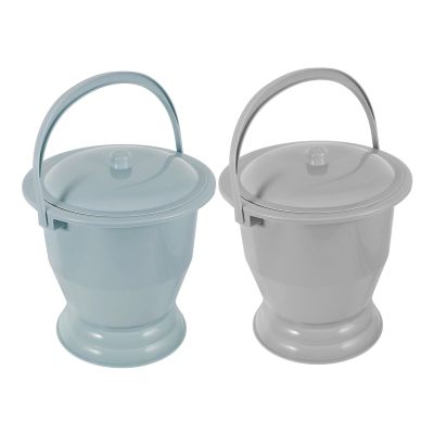 VILLCASE 2pcs Portable Unisex Plastic Bedpan with Lid Lightweight Easy to Move Urinal Spittoon for Household Use Bedroom Chamber Pot