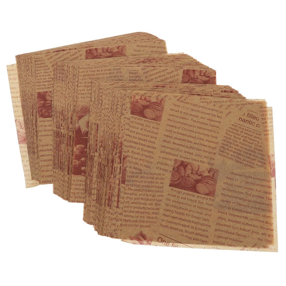 UKCOCO 200pcs Parchment Paper Sheets for Baking and Wrapping Bread or Biscuits Oil-Proof and Waterproof Baking Paper Non-Stick 20x20cm