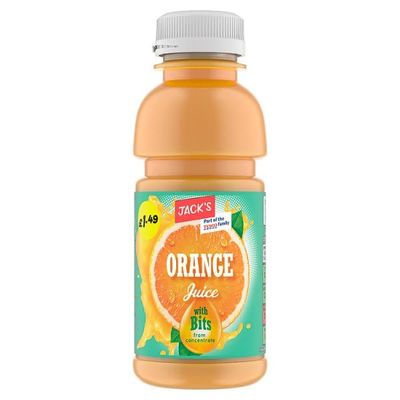 Jack's Orange Juice with Bits, 8 Bottles 300 ml