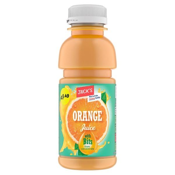 Jack's Orange Juice with Bits, 8 Bottles 300 ml