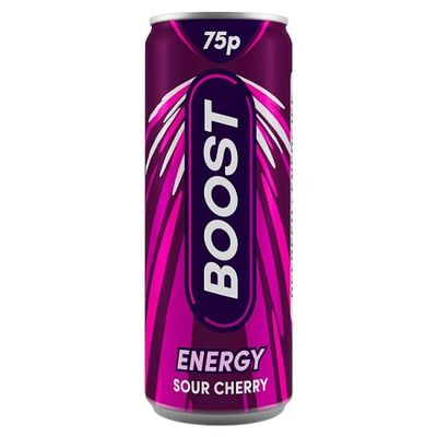 Boost Energy Drink Sour Cherry Can 250ml PM 75p | Case of 24