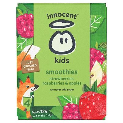 innocent Kids Smoothies Strawberries, Raspberries & Apples 4 x 150ml | Case of 4