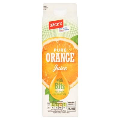 Jack's Pure Orange Juice with Bits not from Concentrate 1 Litre | Case of 6