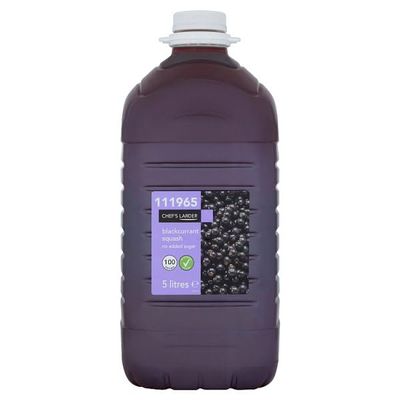 Chef's Larder Blackcurrant Squash No Added Sugar 5 Litres | Case of 2