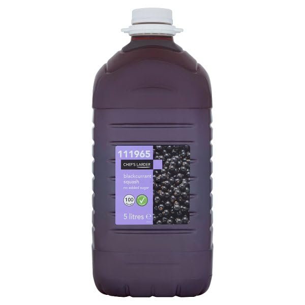 Chef's Larder Blackcurrant Squash No Added Sugar 5 Litres | Case of 2