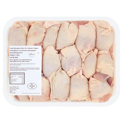 Fresh Boneless Skin On Chicken Thighs 2.5kg | Case of 4
