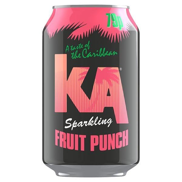 KA Fruit Punch Sparkling Soft Drink Can 330ml PM 79p | Case of 24