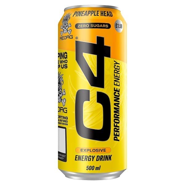 C4 Performance Energy Pineapple Head Energy Drink 500ml | Case of 12