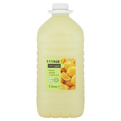 Chef's Larder Lemon Squash No Added Sugar 5 Litres | Case of 2