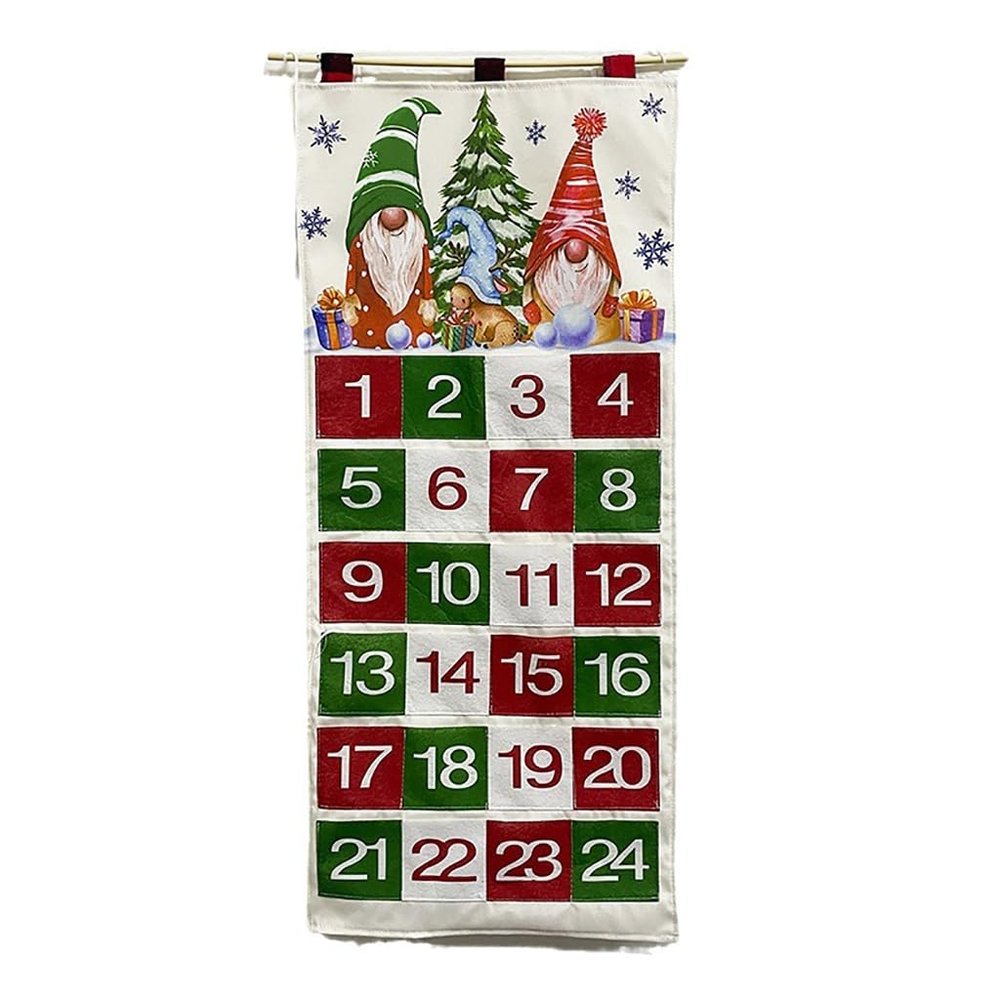 PHOERTY Christmas Calendar,Fabric Calendar With Pockets For Small Gifts Home Wall Hanging Decoration