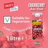Jack's Cranberry Juice Drink from Concentrate 1 Litre | Case of 6 view 2