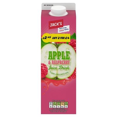 Jack's Apple & Raspberry Juice Drink from Concentrate 1 Litre | Case of 6