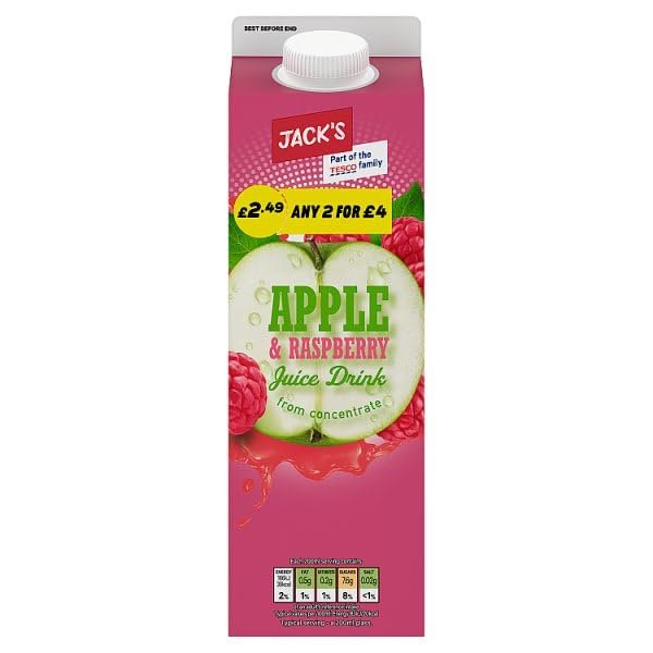 Jack's Apple & Raspberry Juice Drink from Concentrate 1 Litre | Case of 6