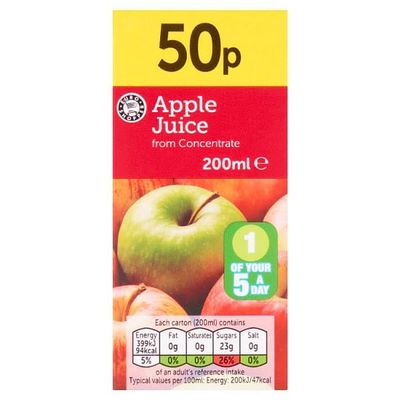 Euro Shopper Apple Juice from Concentrate 200ml | Case of 24