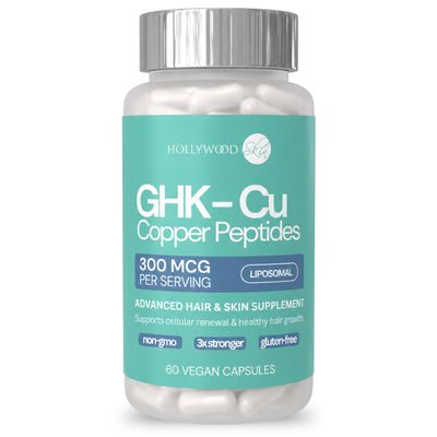 GHK-Cu Copper Peptides Supplement, 300 mcg Liposomal Formula Supports Skin Elasticity, Hair Thickness & Collagen Production Vegan, Non-GMO, Gluten-Free 60 Capsules