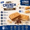 Oaty Crunch Cream Biscuit Variety Pack of 4 Chocolate & Milk Flavour Cream Filled Oat Biscuits, Snack Hamper Bundle, 2 Packs of Each, 4 x 100g (Total 400 g) with Thank You Card view 3