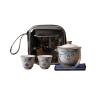 Ceramic blue-and-white hand-painted cover cup outdoor portable travel tea set-hand-painted gourd view 1