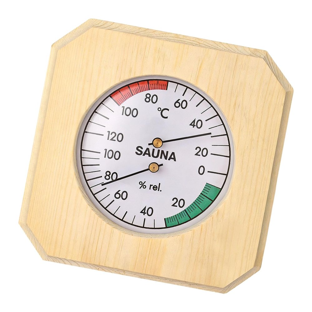 Accuracy Wooden Temperature Humidity Gauges with Easy Installation Thermometers Hygrometer for Room & Sauna Temperature Humidity Meter