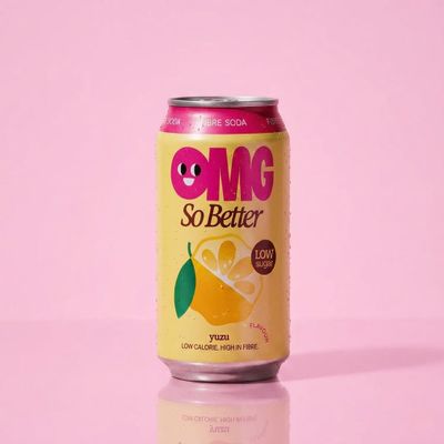 OMG Fibre Soda Low Sugar Sparkling Soft Drink with Plant-Based Fibre & Real Fruit Juice | Functional Soda with Organic Apple Cider Vinegar | Low Calorie Fizzy Drink (Pack of 3, Yuzu)