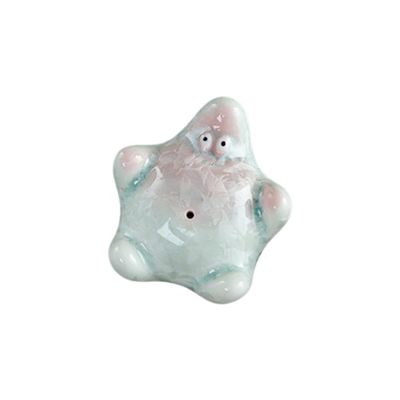 Bubble-blowing Starfish Tea Pet, Ceramic Starfish Tea Pet, Handmade Ceramic Tea Variety Settings Pet (Cyan) For A Tea