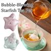 Bubble-blowing Starfish Tea Pet, Ceramic Starfish Tea Pet, Handmade Ceramic Tea Variety Settings Pet (Cyan) For A Tea view 4