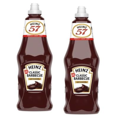 HEINZ Classic Barbecue Sauce, 1 Lt, Chef's Grip Squeezy Bottle, Flip-Top Cap, Burger Sauce Fast Food (2 PACK)