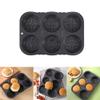 BEAZOOM Grey Silicone Burger Bun, 6 Cavity Non- Baking Tray Even Cooking, Flexible -Release Pan Homemade Burgers 136x92 Inch view 4