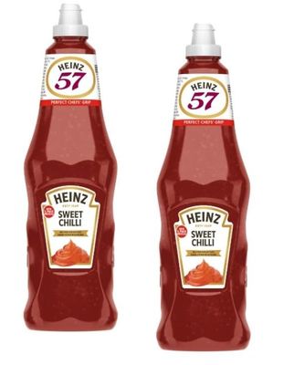HEINZ Sweet Chilli Sauce, 1 Lt, Chef's Grip Squeezy Bottle (2 PACK)