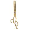 Cryfokt Stainless Steel Beard Scissors for Hair Cutting and Trimming At Home and Barber Shops, Ergonomic Handle, Gold Finish, 1 Unit (Thinning Scissor) view 2