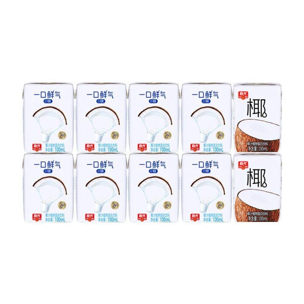 Chun Guang Food Hainan specialty coconut juice, coconut milk and coconut cream plant protein beverage, ideal for pairing with raw coconut latte coffee, 100ml per carton