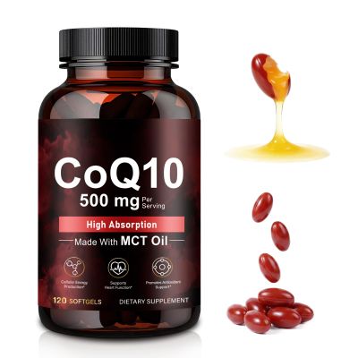 CoQ10 Supplement Capsules 120 Count, High Strength Coenzyme Q10 Supplement with MCT Coconut Oil, Support Daily Antioxidant, Natural Energy Production & Heart Function | Non-GMO, Gluten & Dairy Free