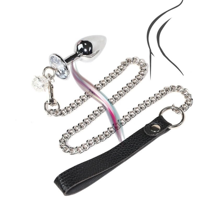 Fun Metal Lead Set with Gemstone Jewellery, Home Entertainment Accessories for Buttock Stretching Gifts for Couples-Q
