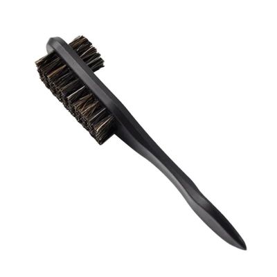 MQPALZKD Three Sided Rubber Bands Used to Apply Shoe Polish Black Wood Pigskin Bristle Brush