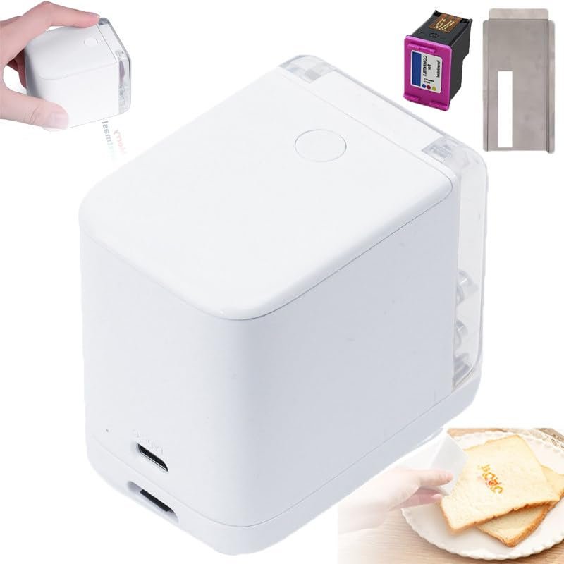 ASerZenith Color Inkjet Food Printer - W/Positioning Plate, Edible Printer Machine, Portable Edible Printer, For Bread, Coffee, Foodies, Art Cooking
