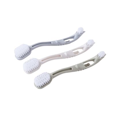 YARNOW 3pcs Multifunctional Double Head Laundry Shoe Brush with Anti-slip Curved Handle, Soft Plastic Material for Effective Cleaning of Shoes and Bathtubs, for Home Washing