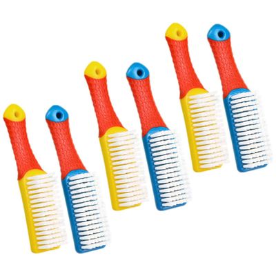 FreshCart Basics 6pcs Household Laundry Shoe Cleaner Brush Set with Sturdy Plastic Handles and Easy to Grip Design for Clothes and Shoes Cleaning in Kitchen and Toilet