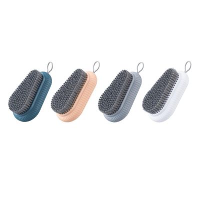 FRCOLOR 4pcs Multi-functional Cleaning Brushes for Laundry and Clothes with Sturdy Abs Bristles, Portable Design for Bathroom and Kitchen Use Random Color