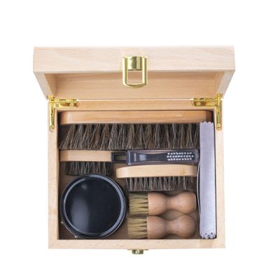 MQPALZKD Wool Shoe Brush Set Beech Shine Shoes Maintenance and Care Polish