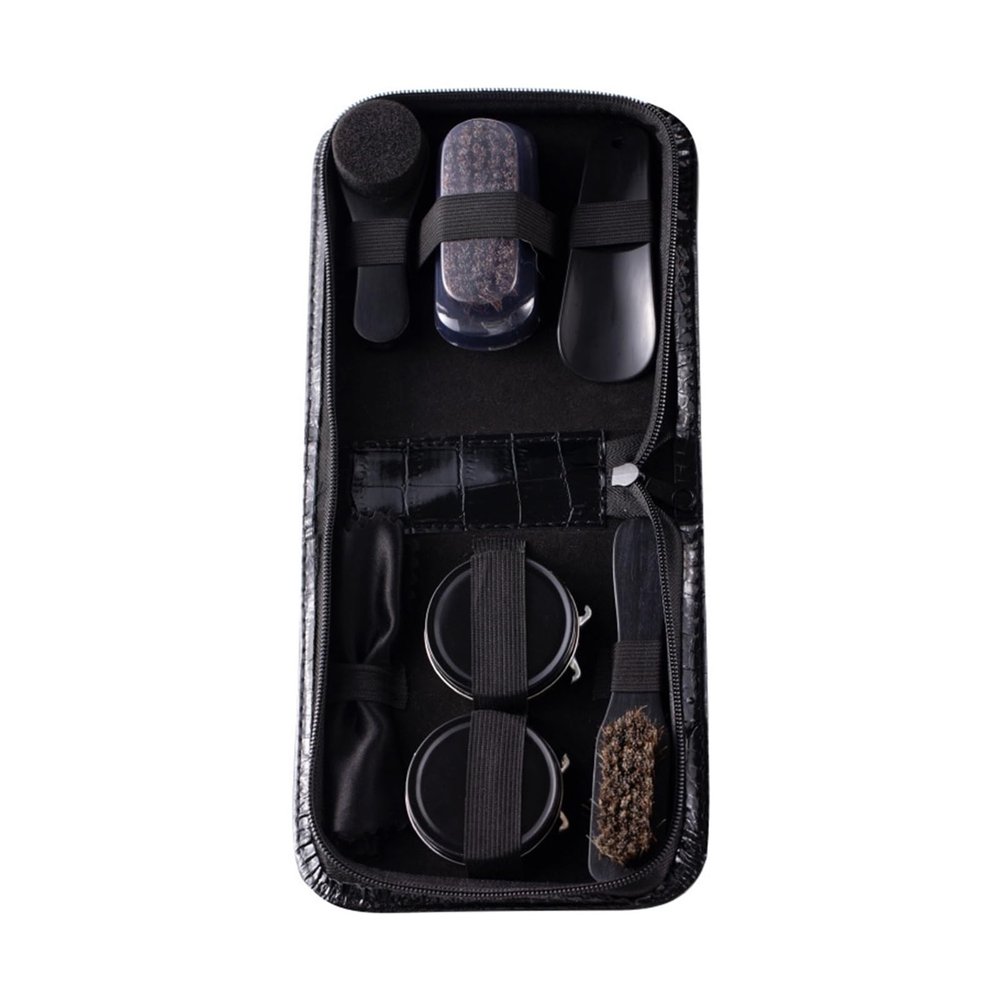 MQPALZKD Hotel Leather Shoes Oil Shoe Brush Set Soft Hair Horse Bristle Polishing Tool Black