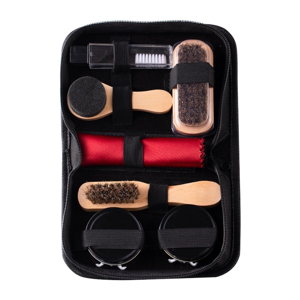 MQPALZKD Tools Shoe Polish Brush Set With Bag Convenient Felt Storage