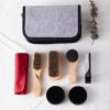 MQPALZKD Tools Shoe Polish Brush Set With Bag Convenient Felt Storage view 2