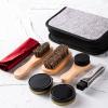 MQPALZKD Tools Shoe Polish Brush Set With Bag Convenient Felt Storage view 3