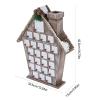 Buxuaaaa Celebration Wood Advents Calendar Houses Gray Wood Houses Advents Calendar with 24 Cards Christmas Countdowns Decoration view 3