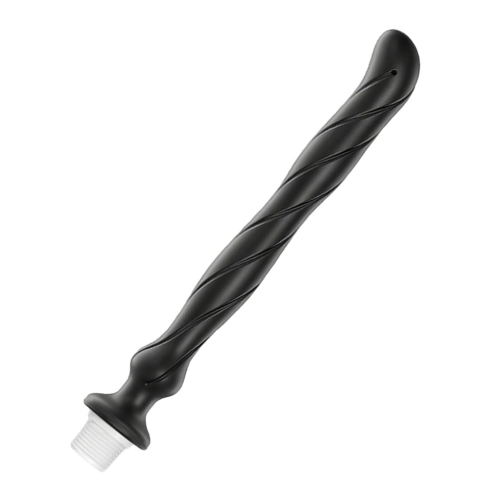 Shower Enema Douche Nozzle, Silicone Anal Douche with Spiral Texture and Multi-Size Beads, Enema Shower Hose Attachment for Personal Cleansing, Silicone Enema Cleaner, 9.6 in / 24.5 cm