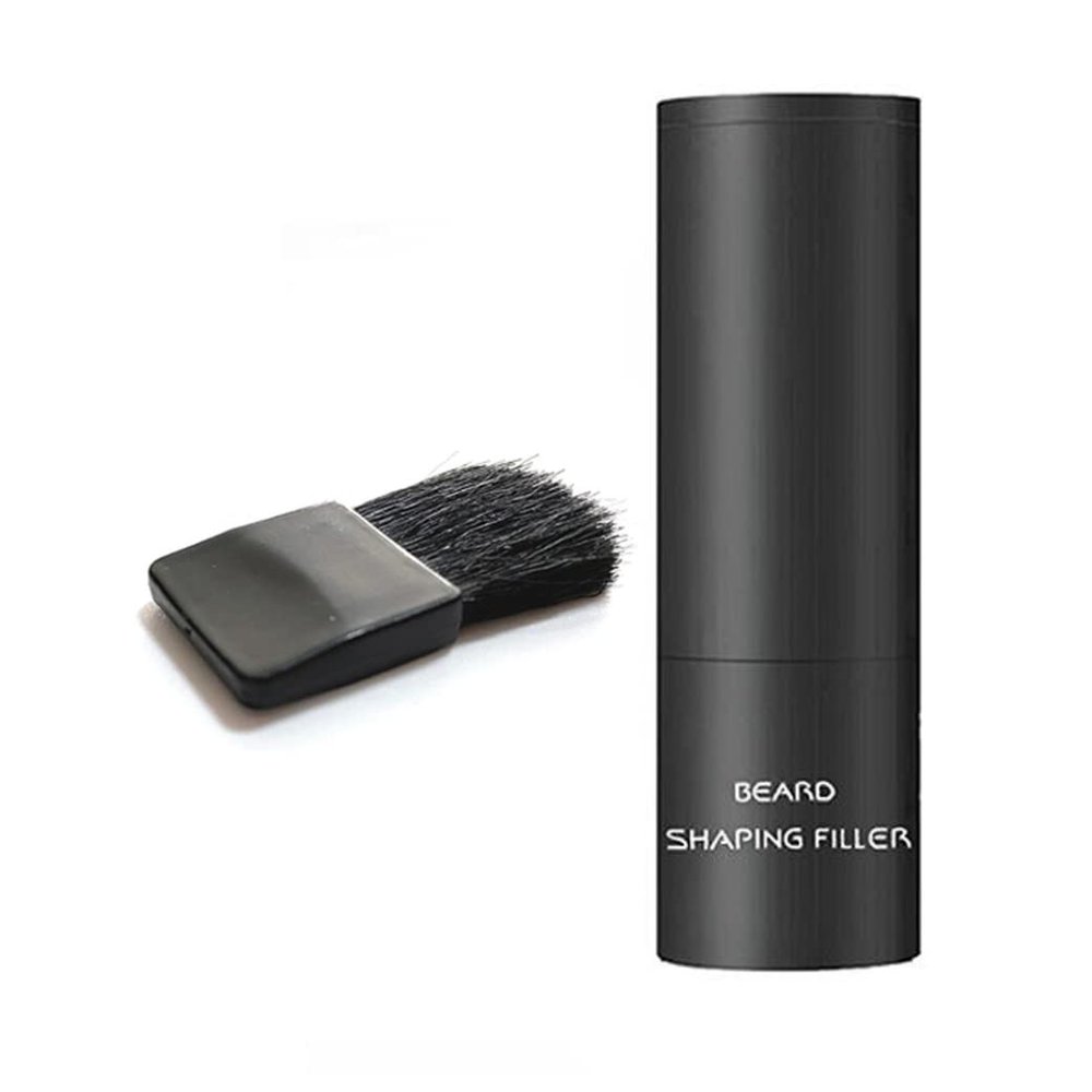 Beard Shadow Powder Instant Stain-Proof Root Touchup Beard Shaping Filler for Thinning Black