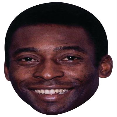 FoxyPrinting Pele Face Mask Brazil Football Legend Inspired Card Face Mask, Soccer Fan Party Accessory, Sports Supporter Prop, Football Gift for Fans, Ready to Wear